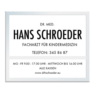 Praxisschild mit Metallrahmen, weiss